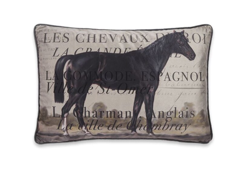 Kissen Les Chevaux - Taupe/Olive