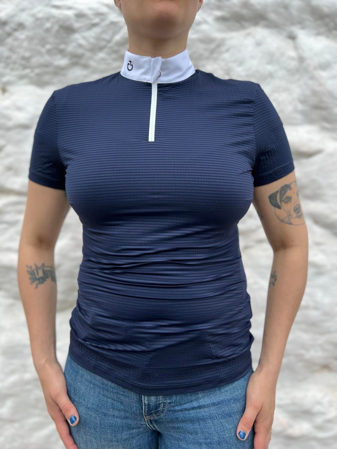 Seersucker Competition Jersey S/S - Marineblau