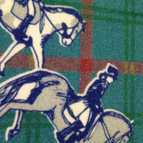 Reitstrümpfe - Blue Plaid Horses