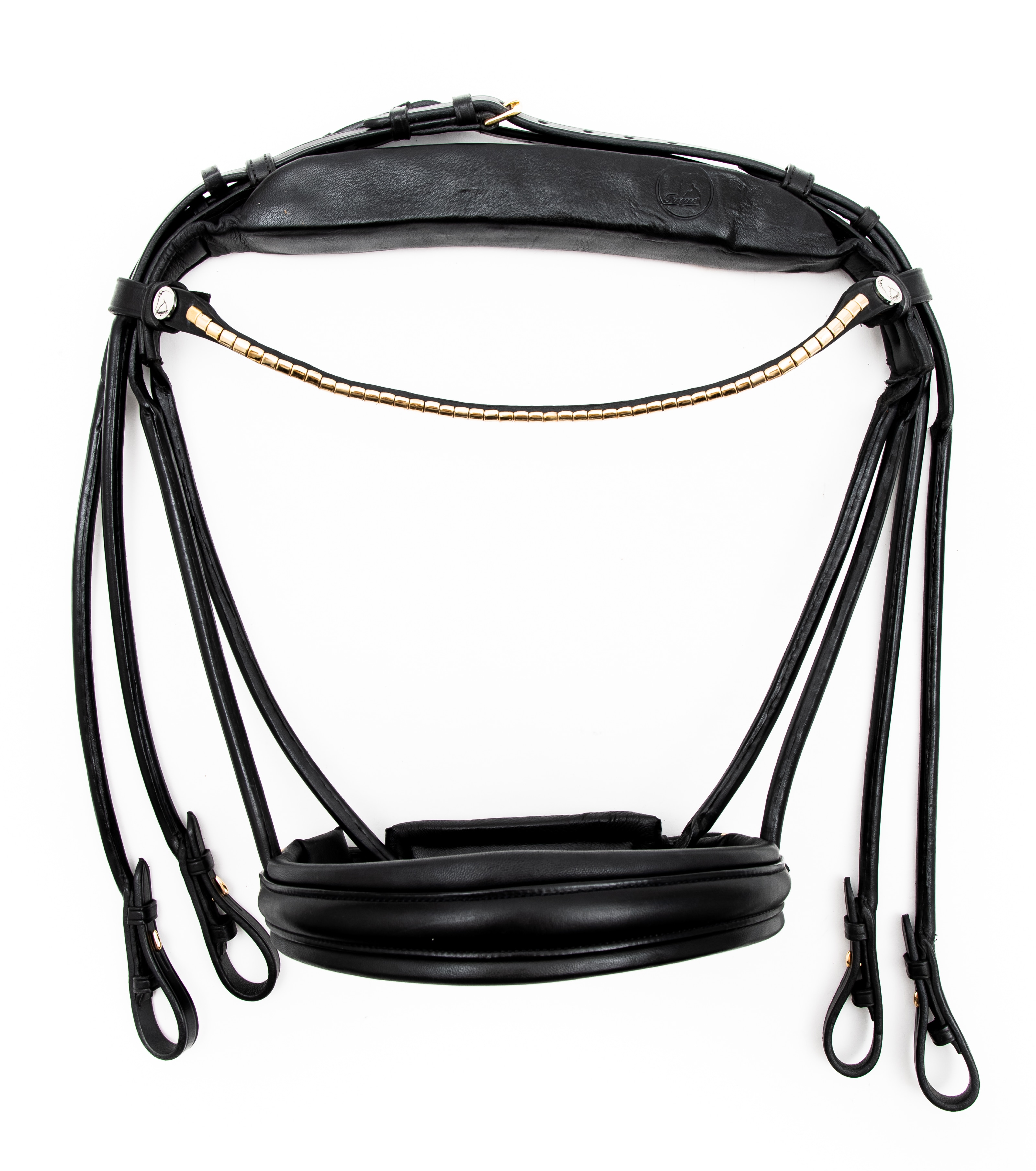 Finesse Double Bridle - Schwarz/Messing- Full