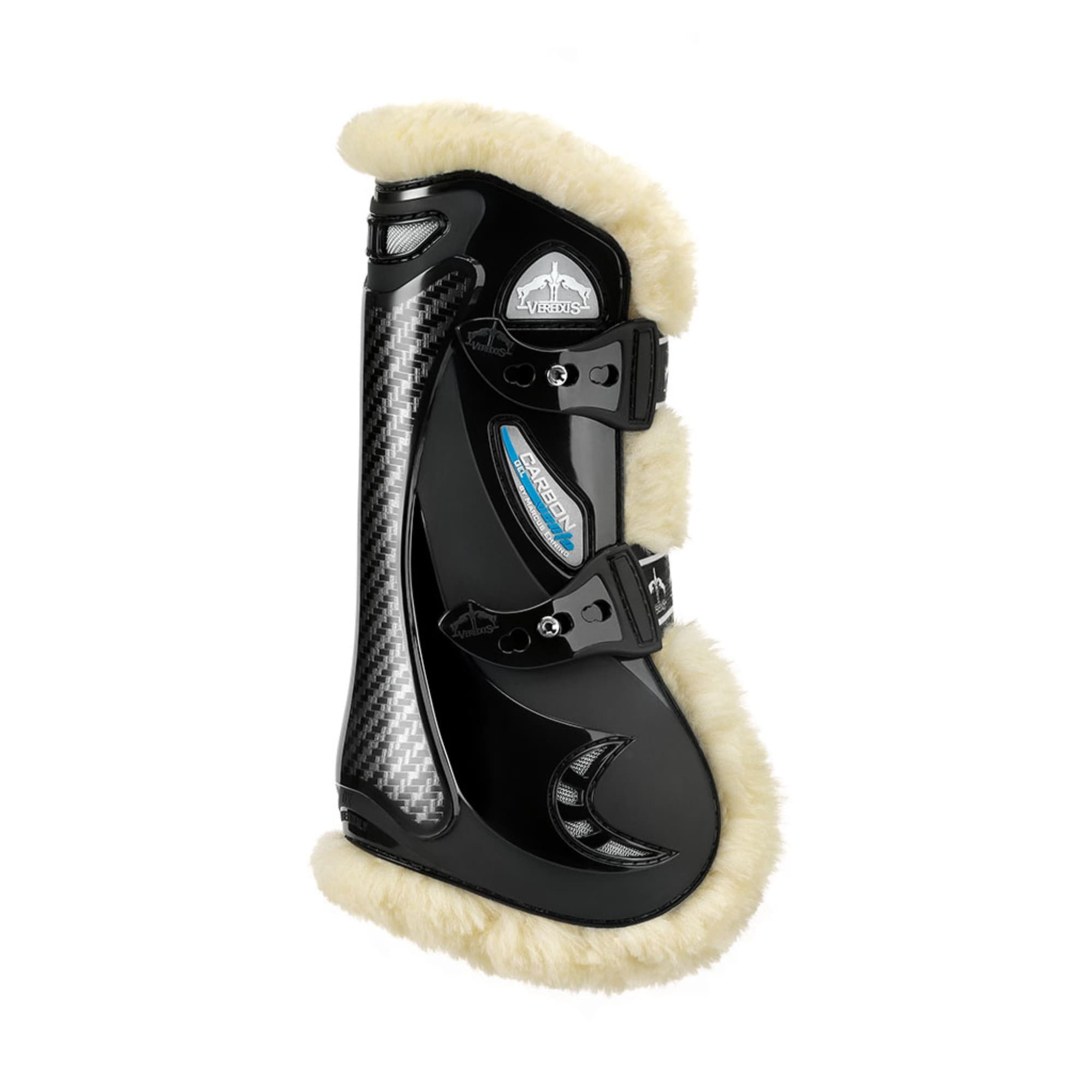 Veredus STS Carbon Gel Vento Front - svarta senskydd för häst