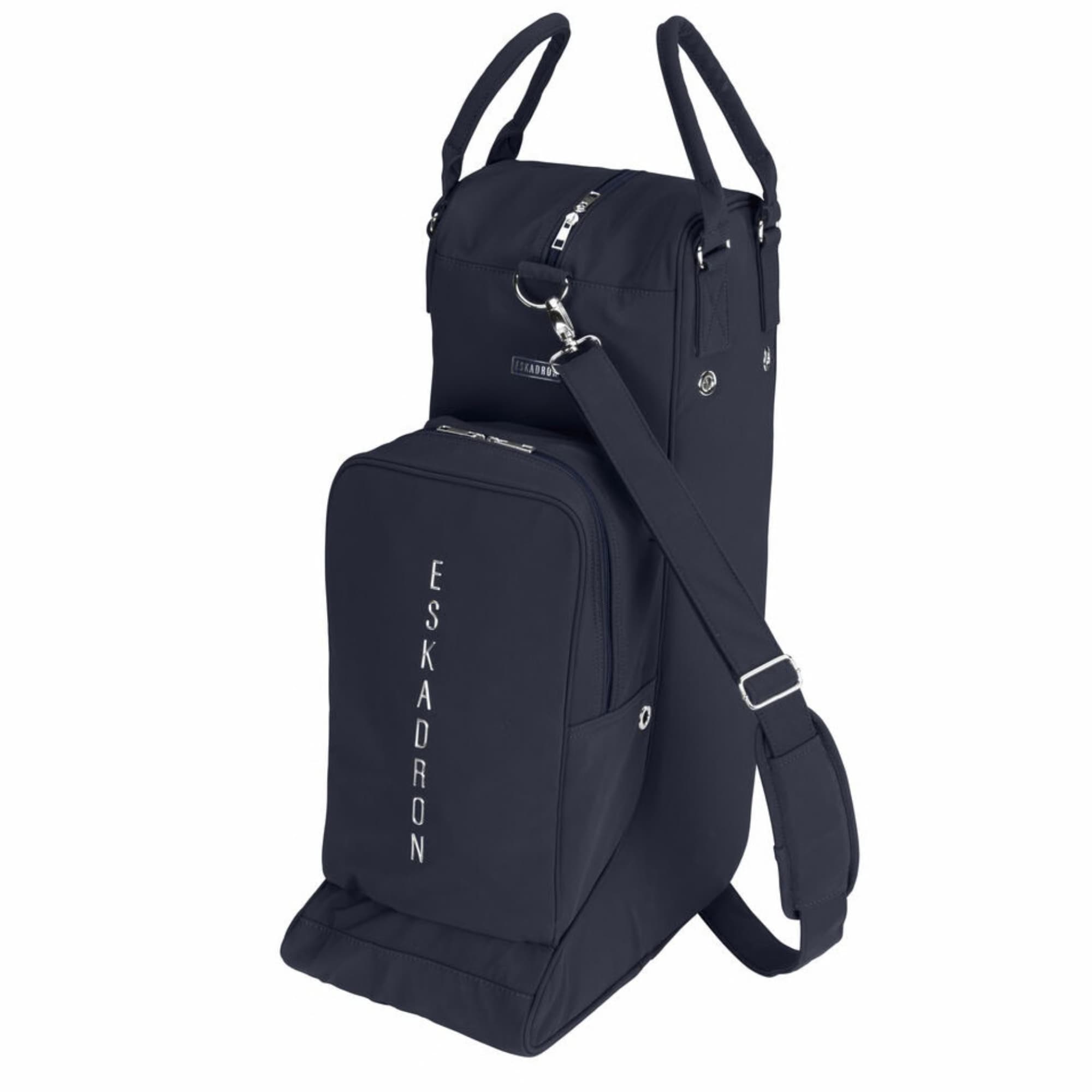 Marinblå kombinerad hjälm- och stövelväska