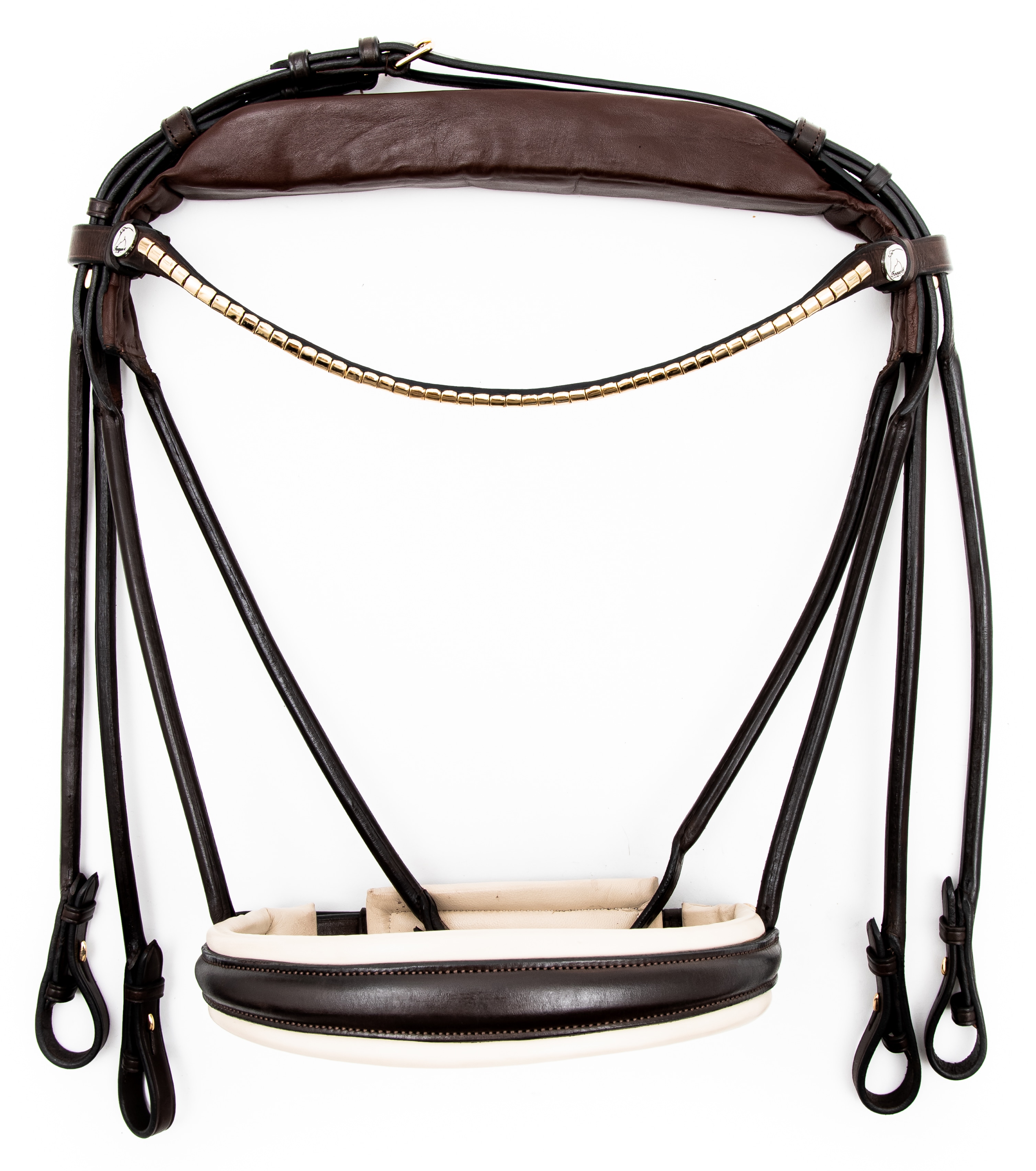 Finesse Double Bridle - Braun/Beige