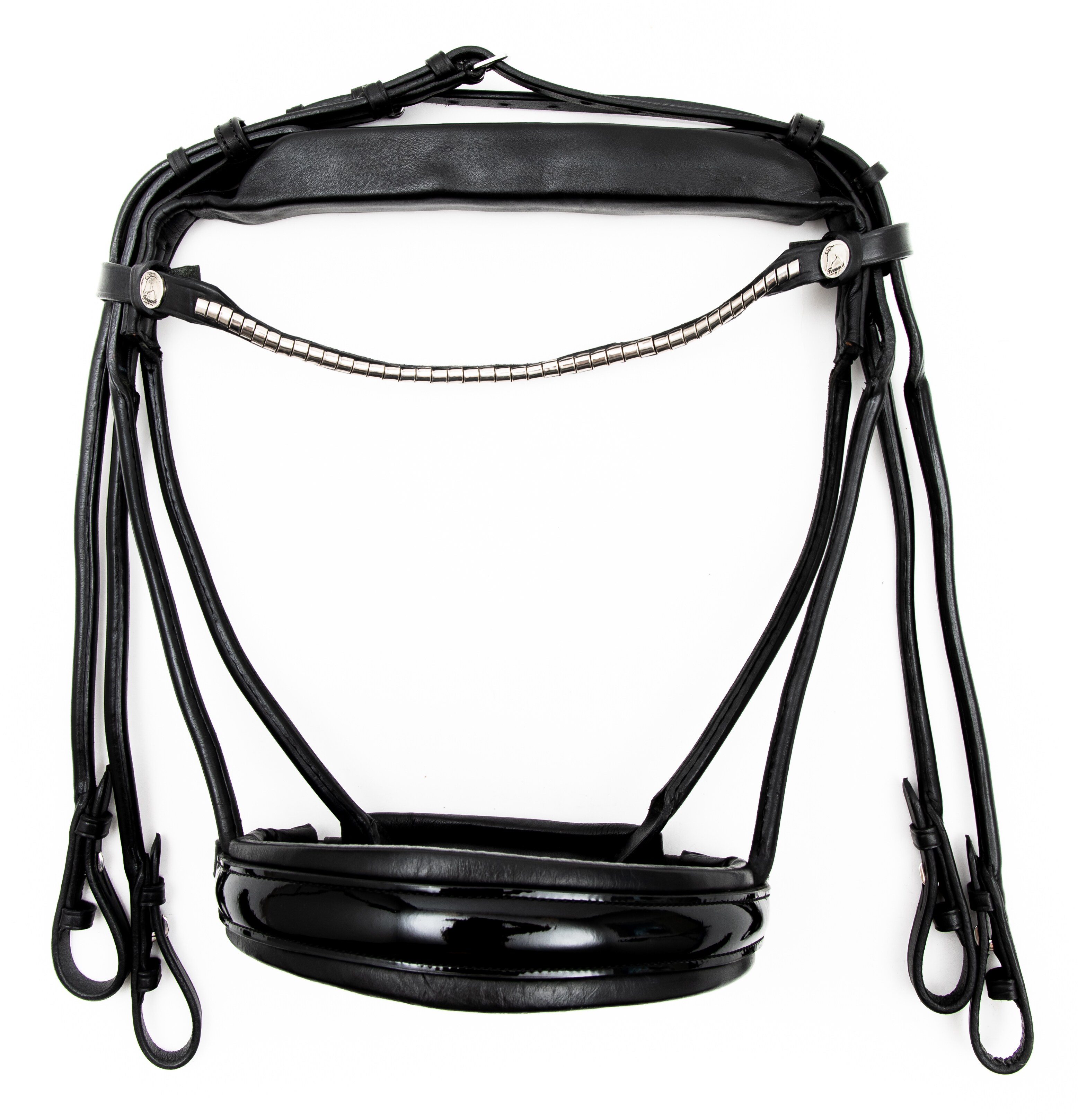 Finesse Double Bridle - Schwarz/Lack