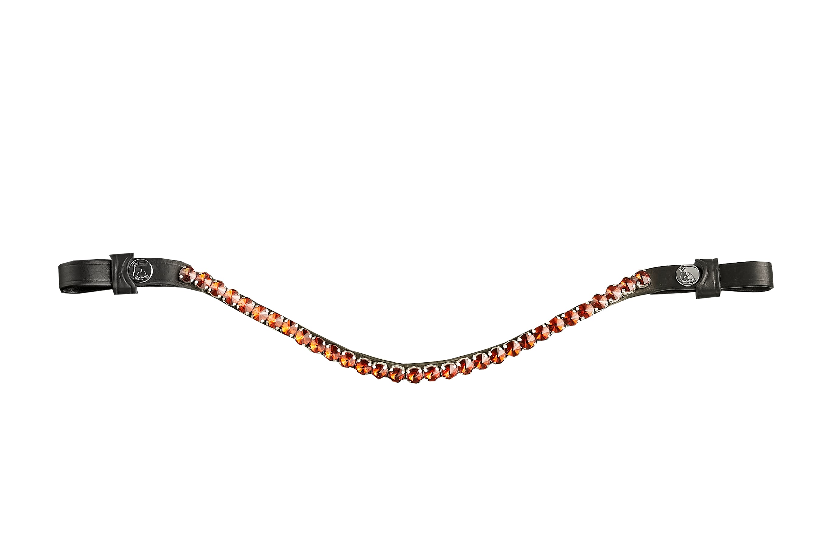 Stirnband Big Crystal braunes Orange - Schwarz