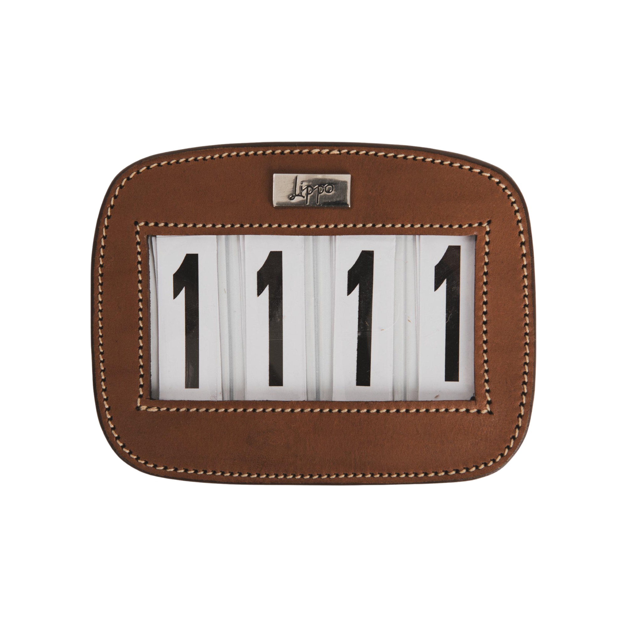 Nummernschild aus Leder mit 4 Ziffern - Oak Bark