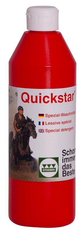 Quickstar specialtvättmedel från Stassek Hogsta Ridsport.