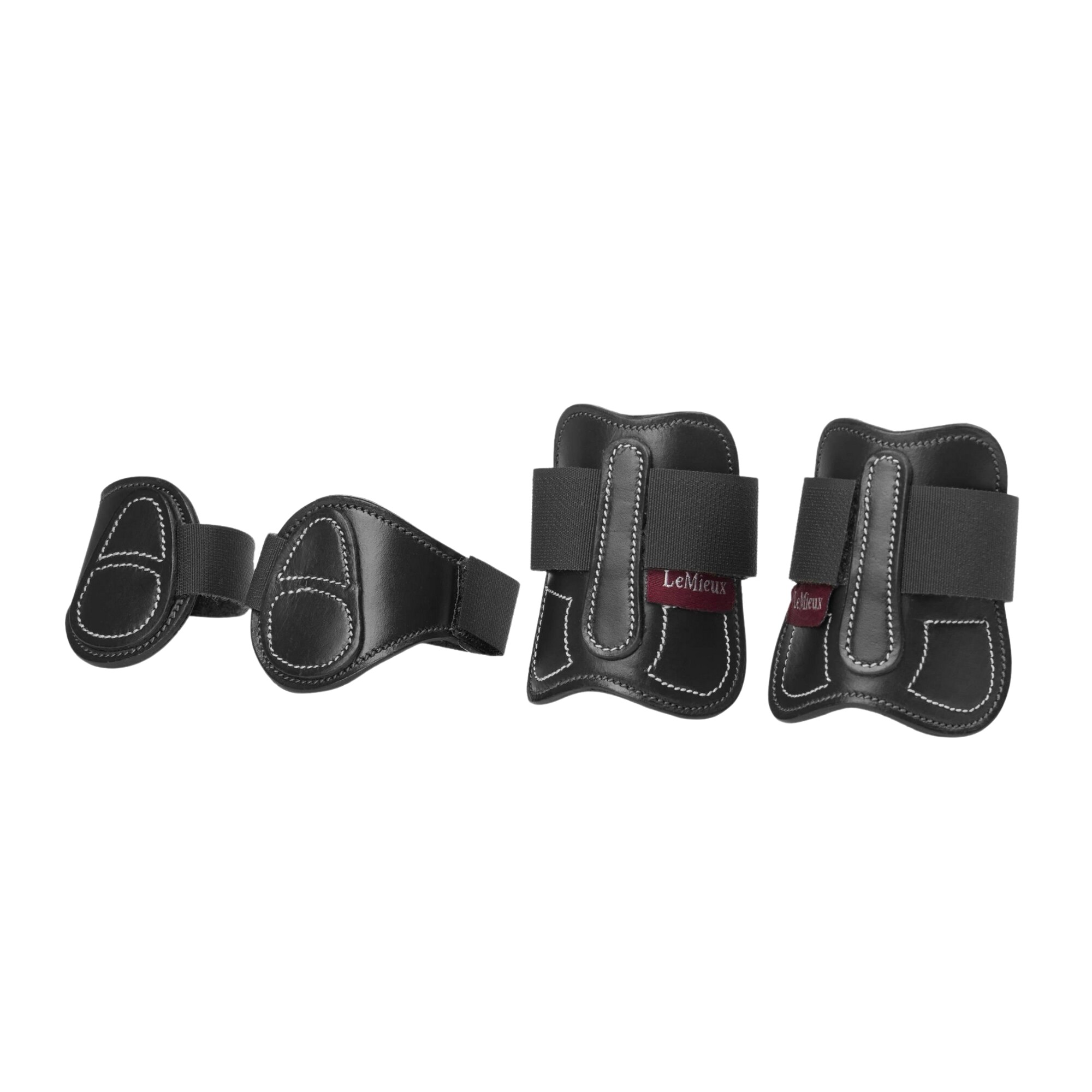 Svarta benskydd till leksakshäst