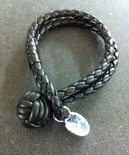 Lederarmband mit Knoten - Schwarz