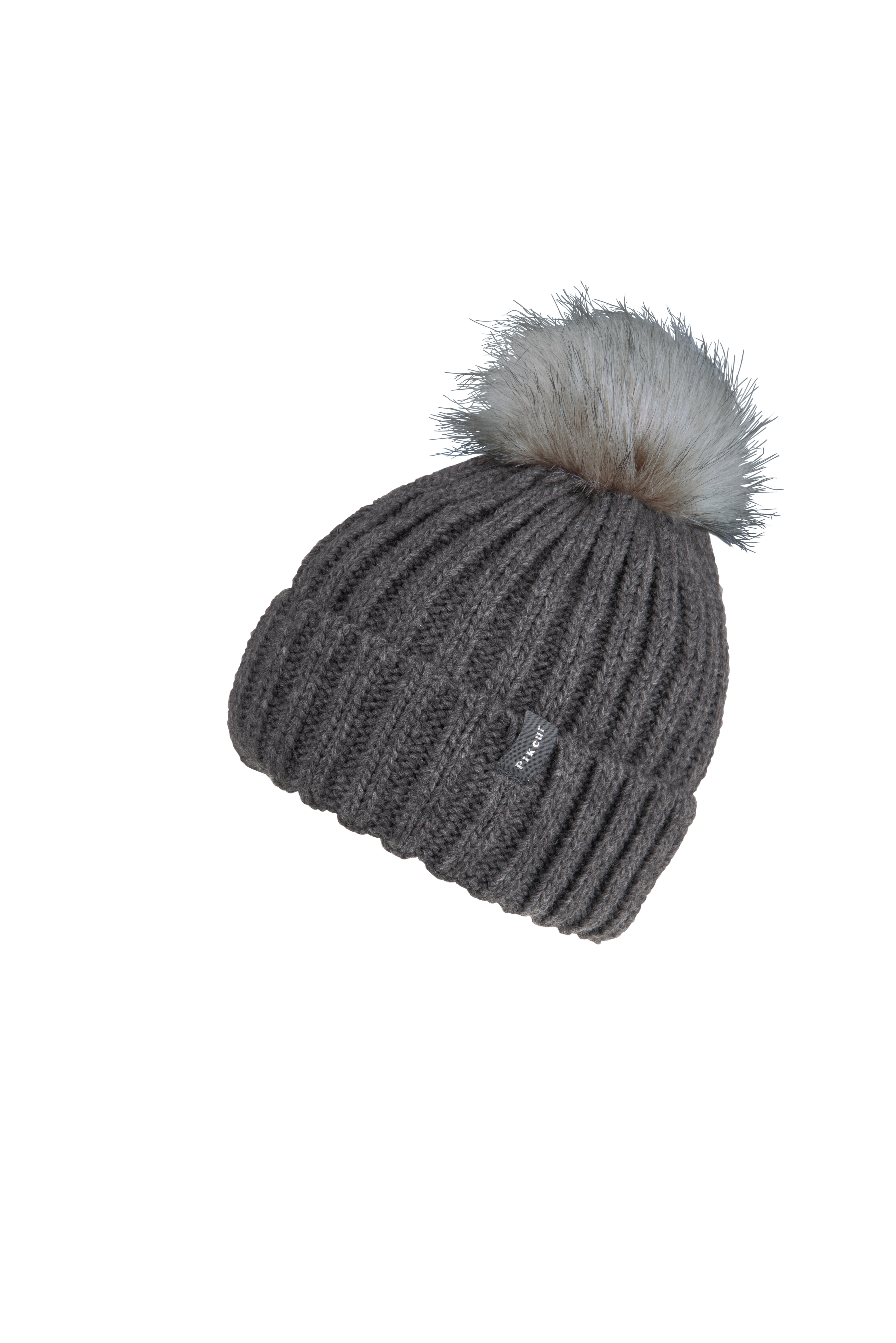 Mütze mit Bommel - Middle Grey