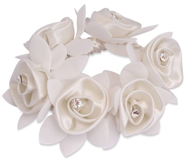 Diamond Rose Scrunchie - Weiß