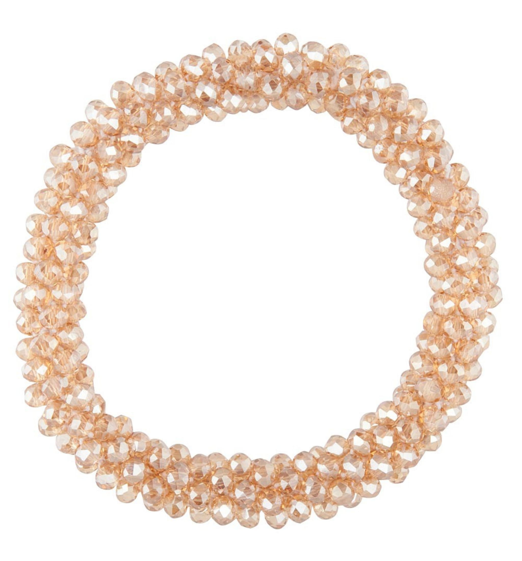 Shiny Beads Scrunchie - Gold