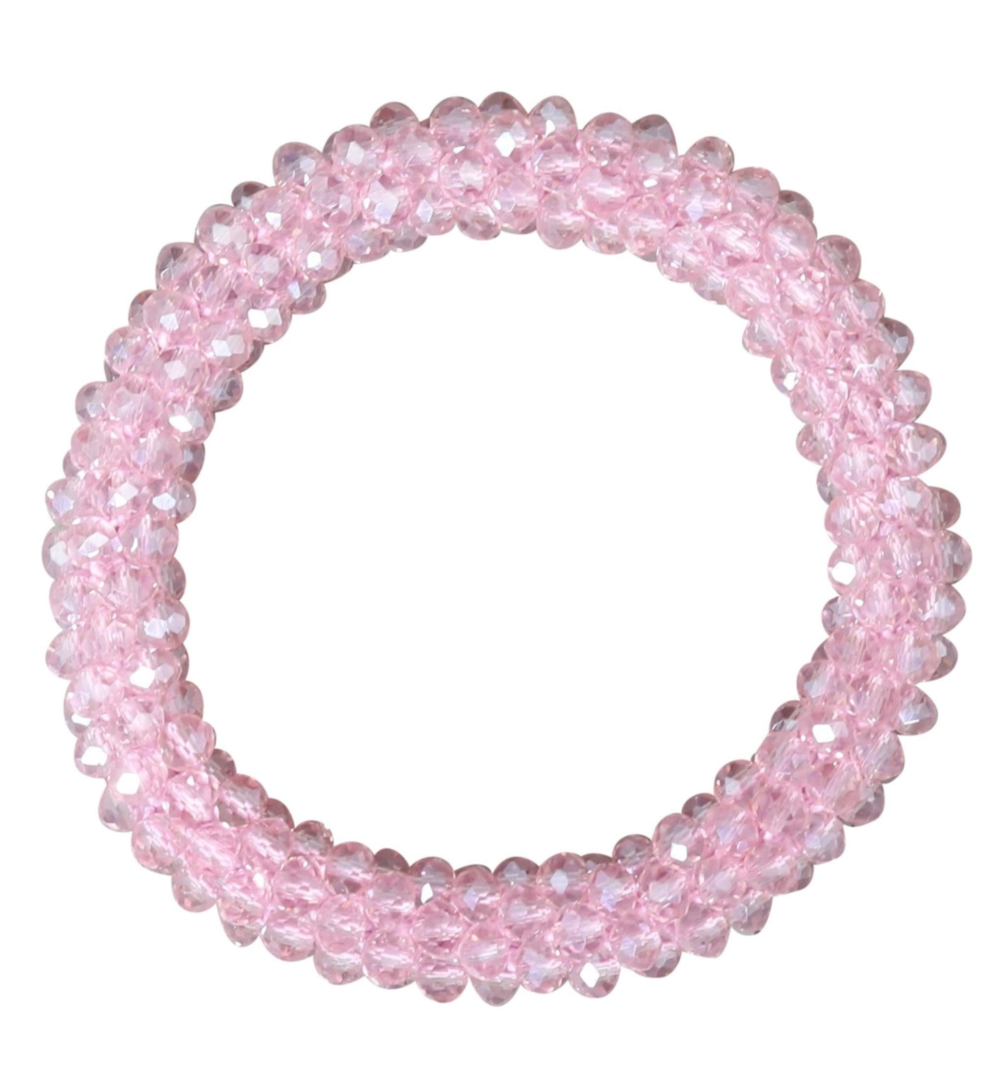 Shiny Beads Scrunchie - Rose