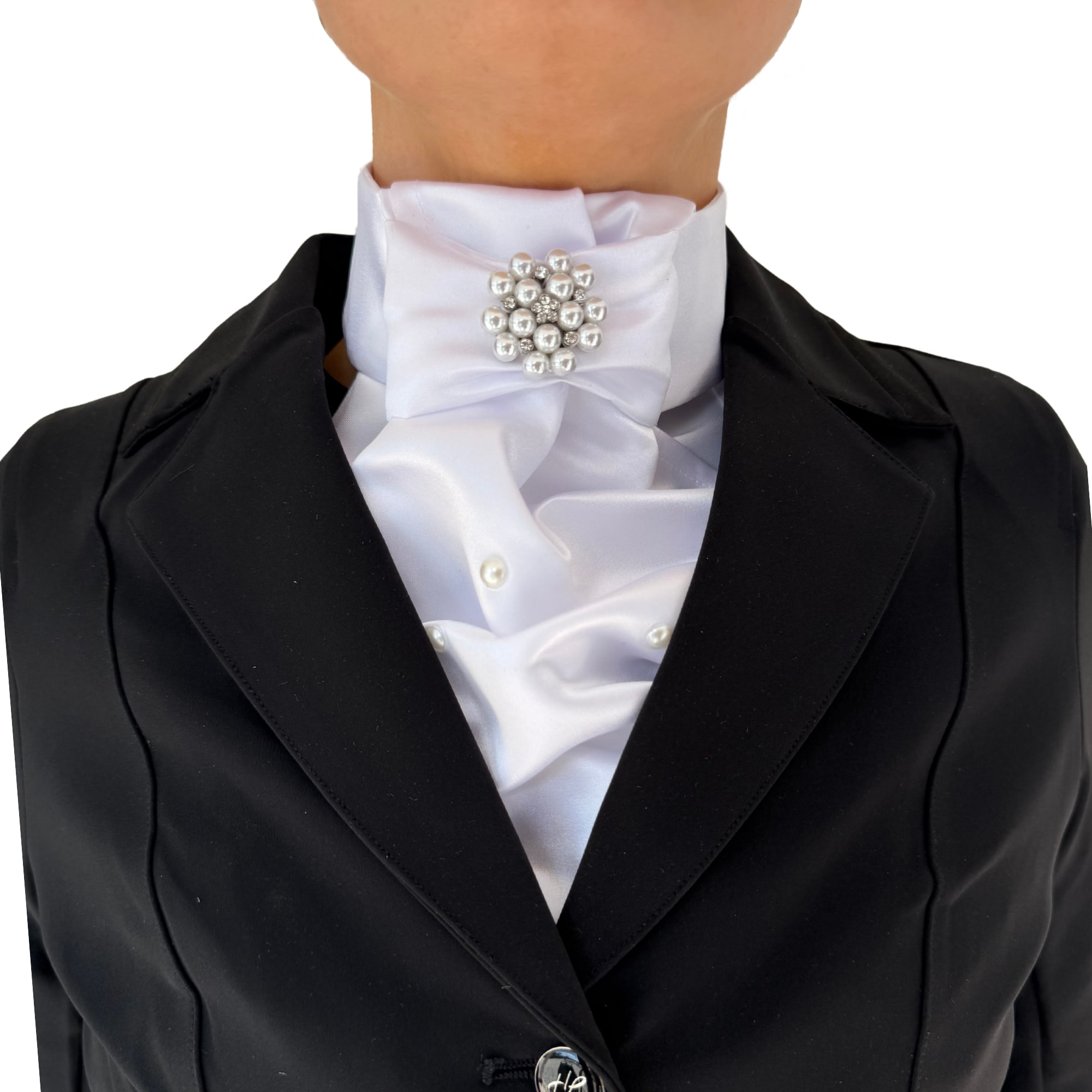 Plastron Contessa Pearl Cluster - Weiß