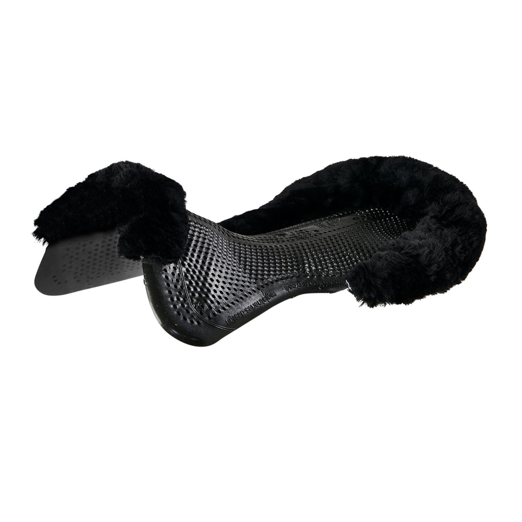 Gel-Pad mit Lammfell - Schwarz