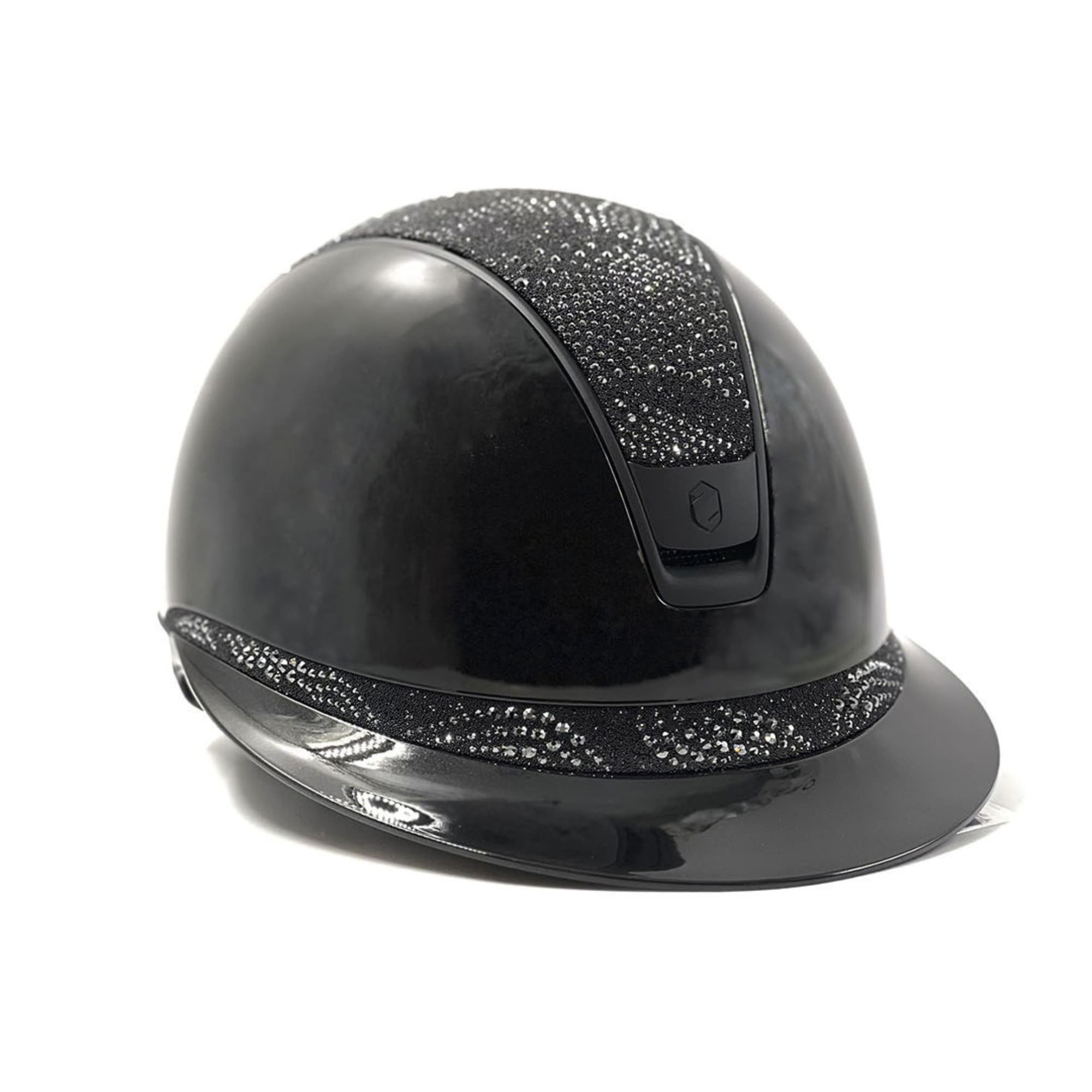 Samshield Miss Shield 2.0 Glossy Intarsia ridhjälm i svart med dekorativ topp