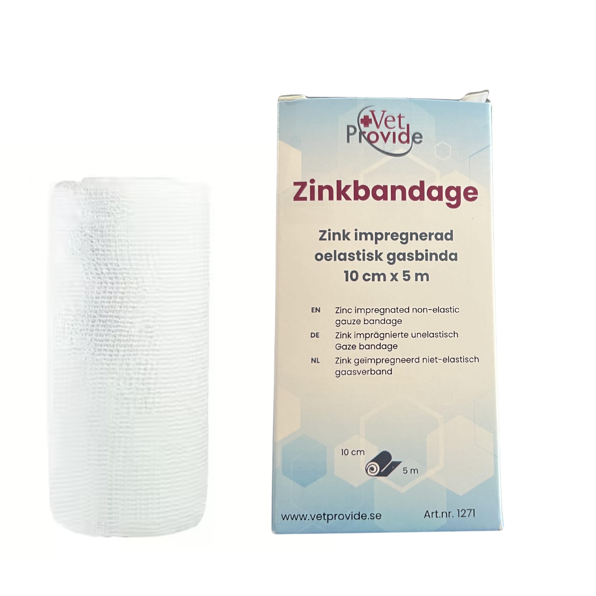 Zinkbandage 10cm x 5m unelastisch